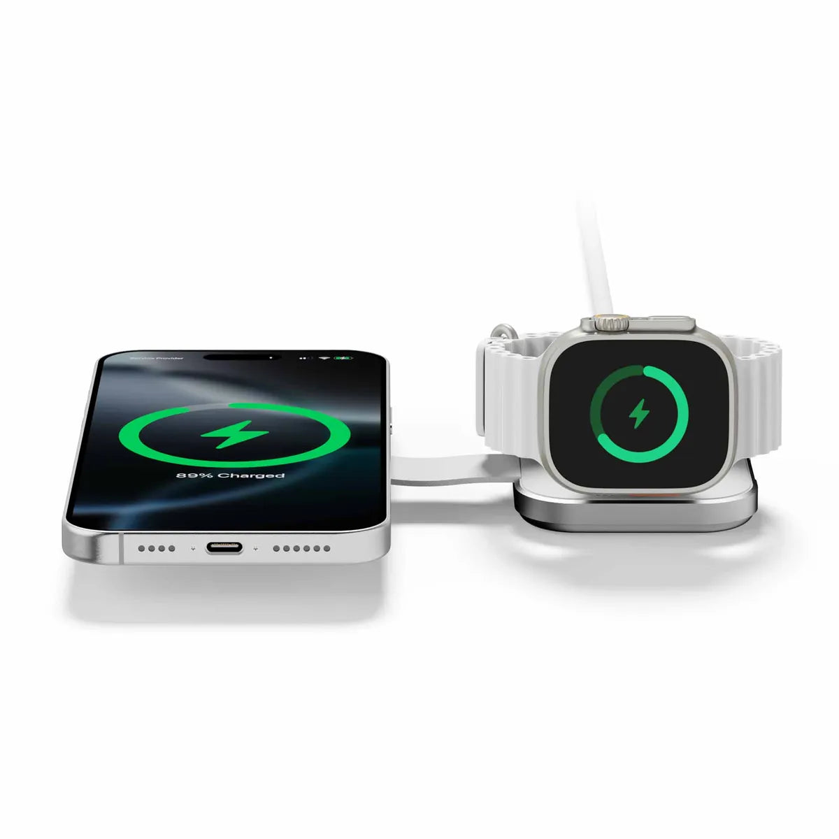 LINQ 2-i-1 Hopklappelig Trådløs oplader MagSafe