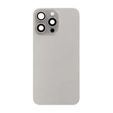 iPhone 15 Pro Max Bagside Glas Komplet OEM - Naturlig Titanium