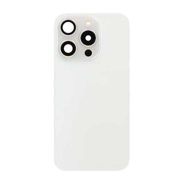 iPhone 15 Pro Bagside Glas Komplet OEM - Hvid