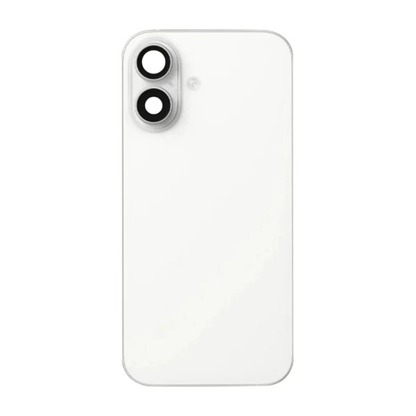 iPhone 16 Plus Bagside Glas med smådele - Hvid