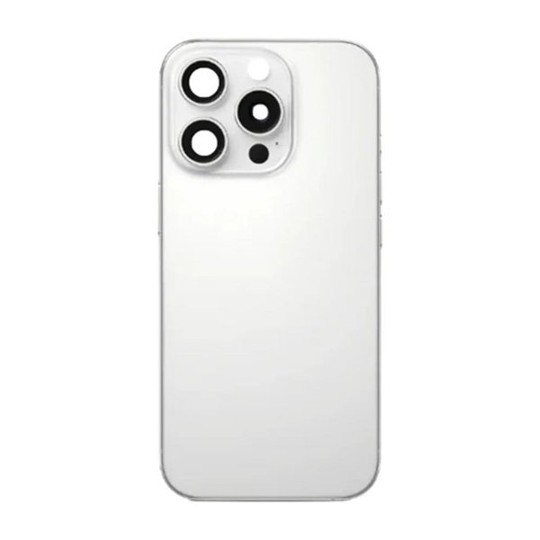 iPhone 16 Pro Bagside Glas med smådele - Hvid Titanium