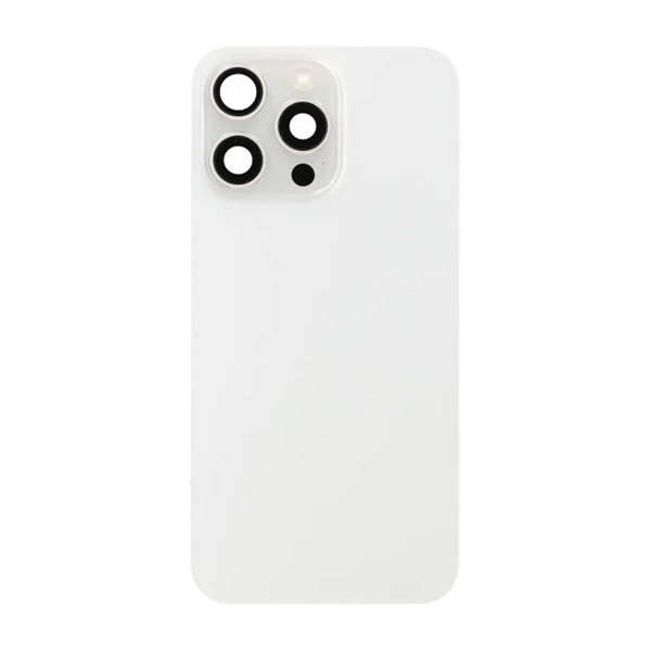 iPhone 15 Pro Max Bagside Glas Komplet OEM - Hvid