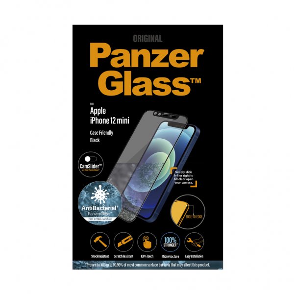PanzerGlass iPhone 12 Mini Skærmbeskyttelse Edge-to-Edge Camslider