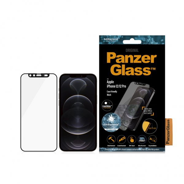 PanzerGlass iPhone 12/iPhone 12 Pro Skærmbeskyttelse Edge-to-Edge Camslider