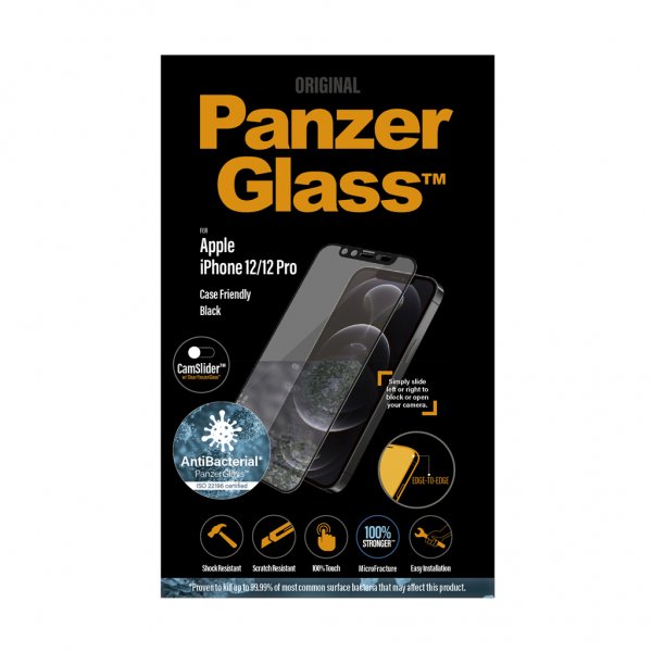 PanzerGlass iPhone 12/iPhone 12 Pro Skærmbeskyttelse Edge-to-Edge Camslider