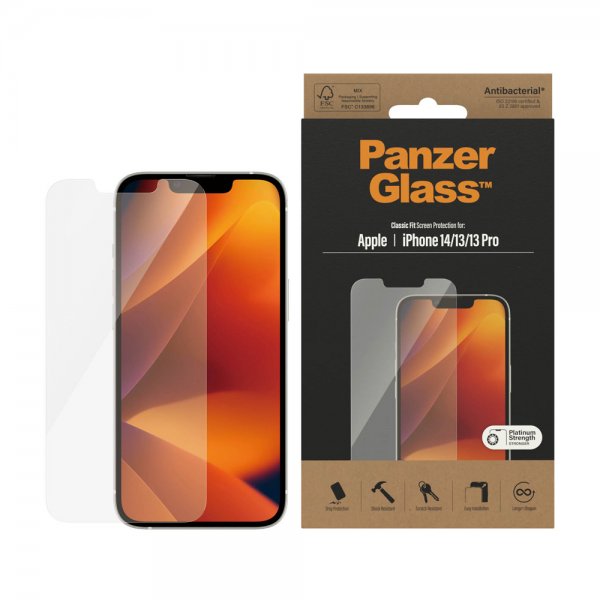 PanzerGlass iPhone 13/iPhone 13 Pro/iPhone 14 Skærmbeskyttelse Classic Fit