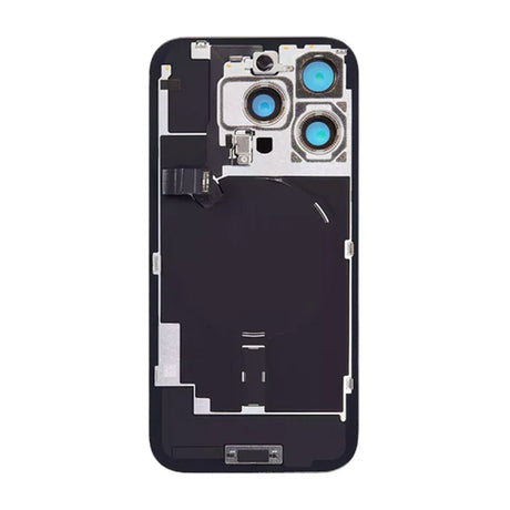 iPhone 16 Pro Max Glasbagside med smådele - Sort Titanium