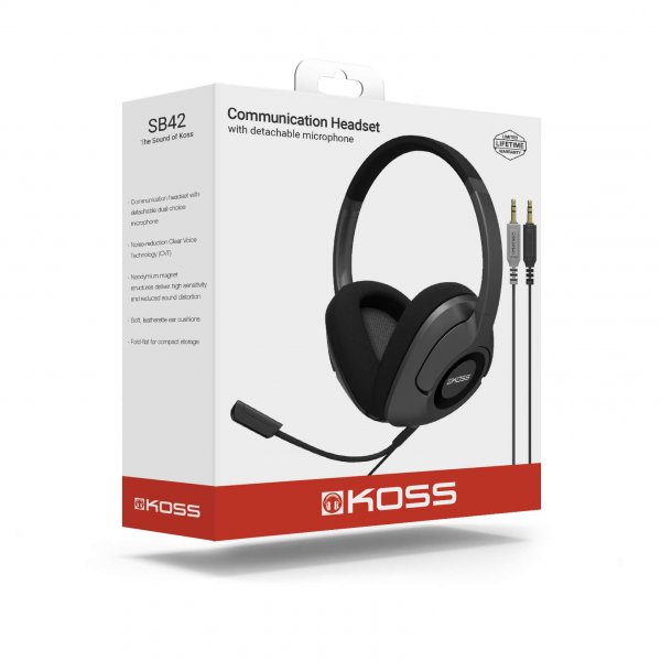 Koss Headset SB42 Over-Ear Mikrofon Fjernbetjening Sort