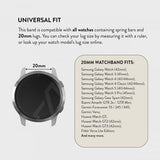 Burga Samsung Galaxy Watch 20mm Rem Metal Sølv Guld