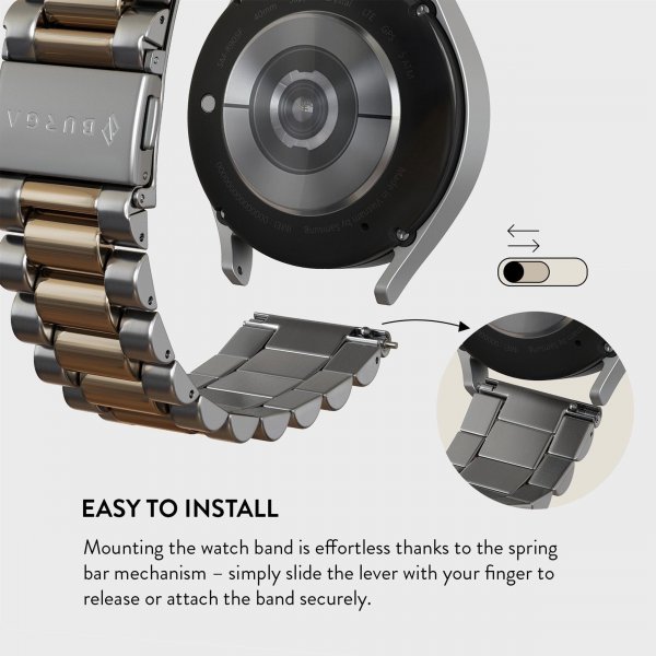 Burga Samsung Galaxy Watch 20mm Rem Metal Sølv Guld