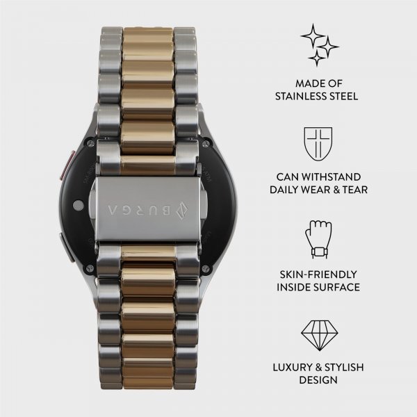 Burga Samsung Galaxy Watch 20mm Rem Metal Sølv Guld