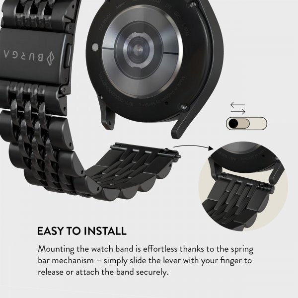 Burga Samsung Galaxy Watch 20mm Rem Metal Sort