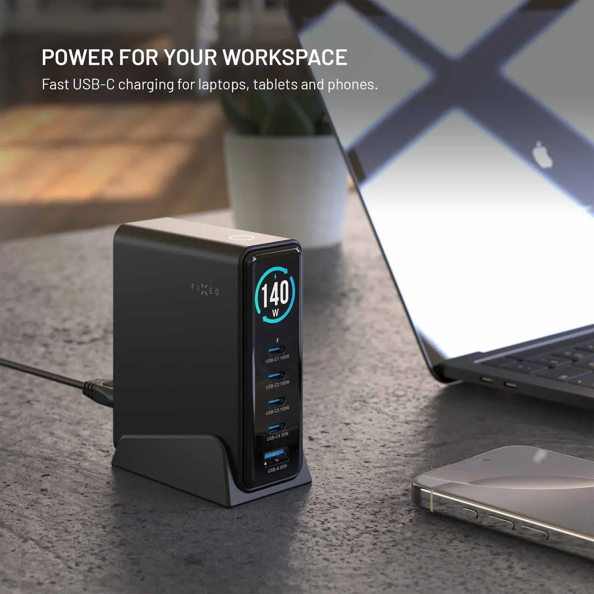 Fixed Skrivbordsladdare GaN140 Charging Dock