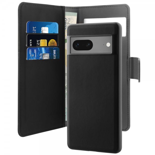 Puro Google Pixel 7 Cover Wallet Detachable 2-i-1 Sort