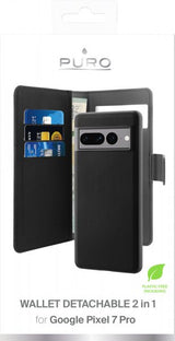 Puro Google Pixel 7 Pro Cover Wallet Detachable 2 i 1 Sort