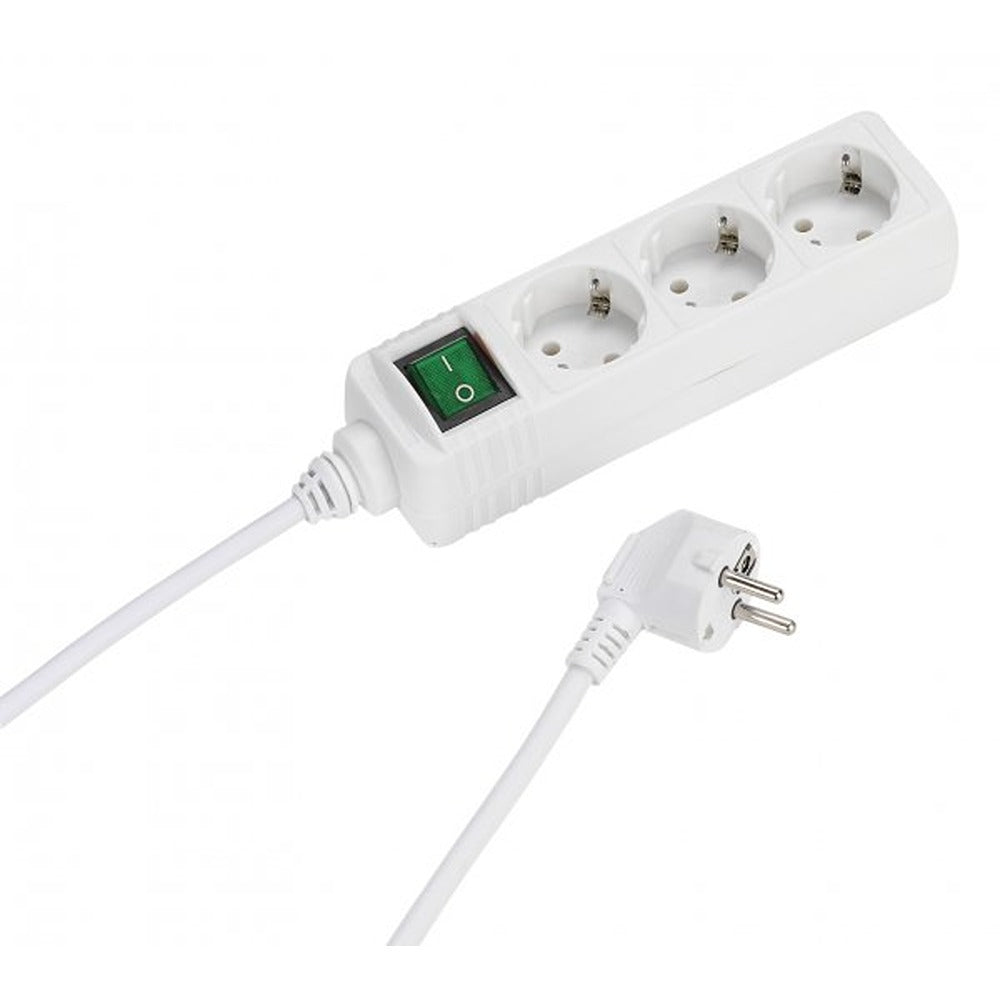 Vivanco 3-vejs Fordelerstik med Afbryder 3m Hvid