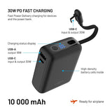 Fixed Zen 10 Loop Powerbank med indbygget USB-C kabel 30W