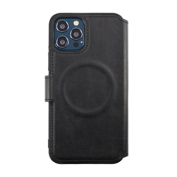 Rvelon iPhone 12/iPhone 12 Pro Etui 4 Kortlommer MagSafe Sort