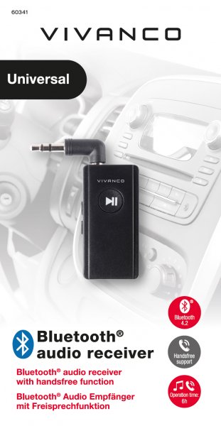 Vivanco Adapter Bluetooth Audio Receiver 3.5mm Sort