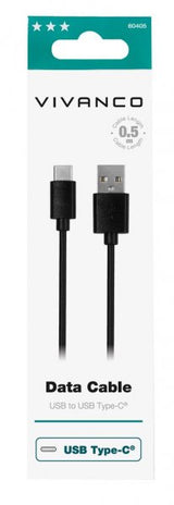 Vivanco Kabel Datakabel USB-A/USB-C 0,5m Sort