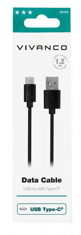Vivanco Kabel Data Cable USB-A/USB-C 1.2m Sort