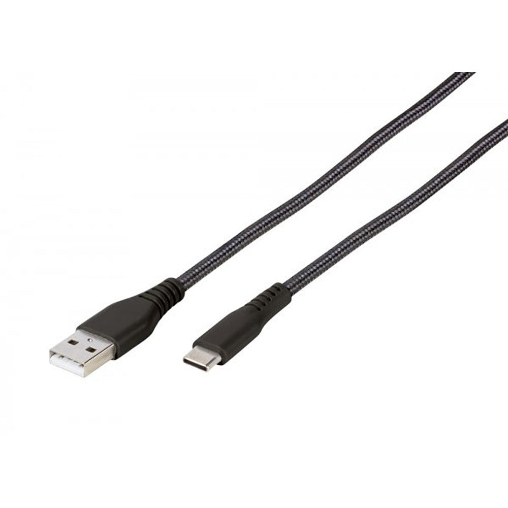 Vivanco Kabel Longlife Braided USB-A/USB-C 2.5m Sort