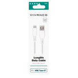 Vivanco Kabel Longlife Braided USB-A/USB-C 2.5m Hvid