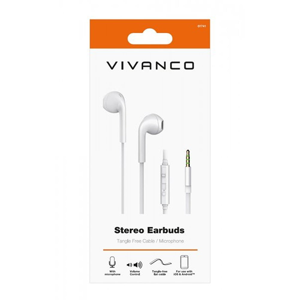 Vivanco Høretelefoner Stereo Earbuds 3.5mm Hvid