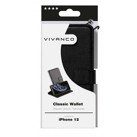 Vivanco iPhone 12 Mini Cover Classic Wallet Sort