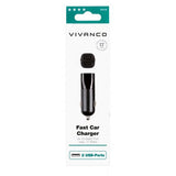 Vivanco Billader Fast Car Charger 2xUSB-A 17W Sort