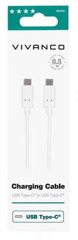 Vivanco Kabel Opladerkabel USB-C/USB-C 2.0 0.5m Hvid