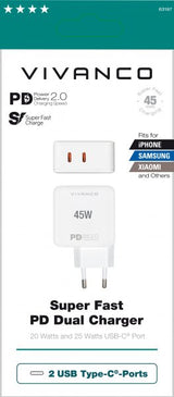 Vivanco Super Fast PD Dual Charger 45W