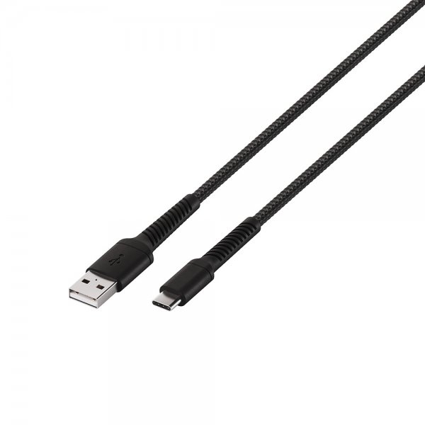 Vivanco Kabel Longlife Braided USB-A/USB-C 0,5m Sort