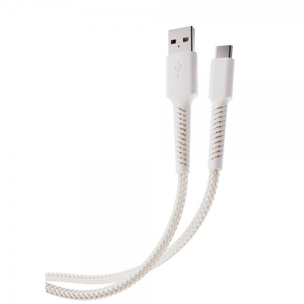 Vivanco Kabel Longlife Braided USB-A/USB-C 0.5m Hvid