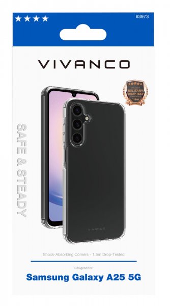 Vivanco Samsung Galaxy A25 Cover Safe & Steady Transparent