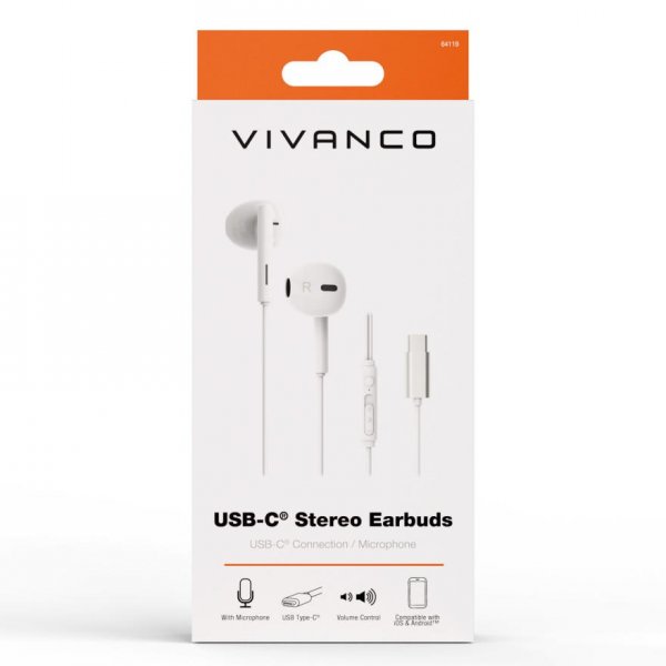 Vivanco Høretelefoner Smart Pro USB-C In-Ear Headset Hvid