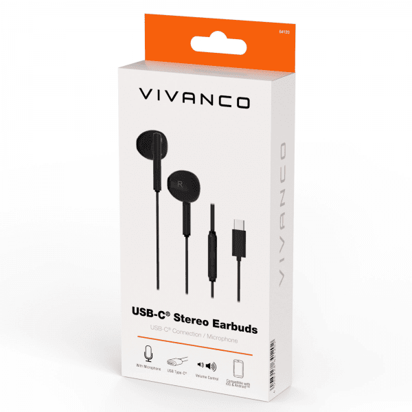 Vivanco Høretelefoner Smart Pro USB-C In-Ear Headset Sort