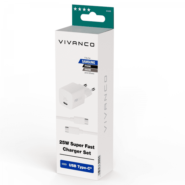 Vivanco Samsung Oplader med Kabel 25W Super Fast Charger Sæt