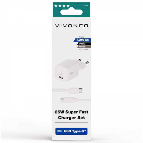 Vivanco Samsung Oplader med Kabel 25W Super Fast Charger Sæt