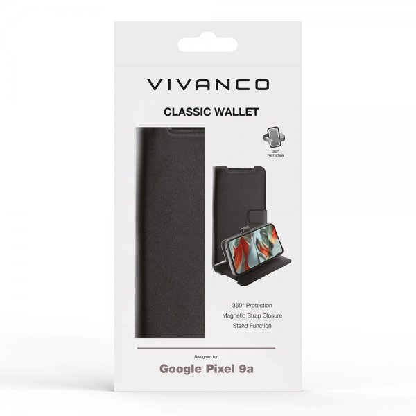 Vivanco Google Pixel 9a Cover Classic Wallet Sort
