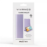 Vivanco iPhone 16e/17e Etui Classic Wallet Lavendel