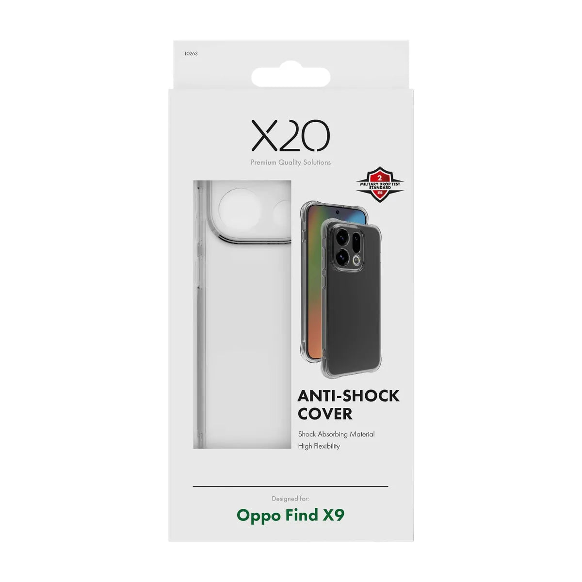 X2O Oppo Find X9 Cover Anti-Shock Klar