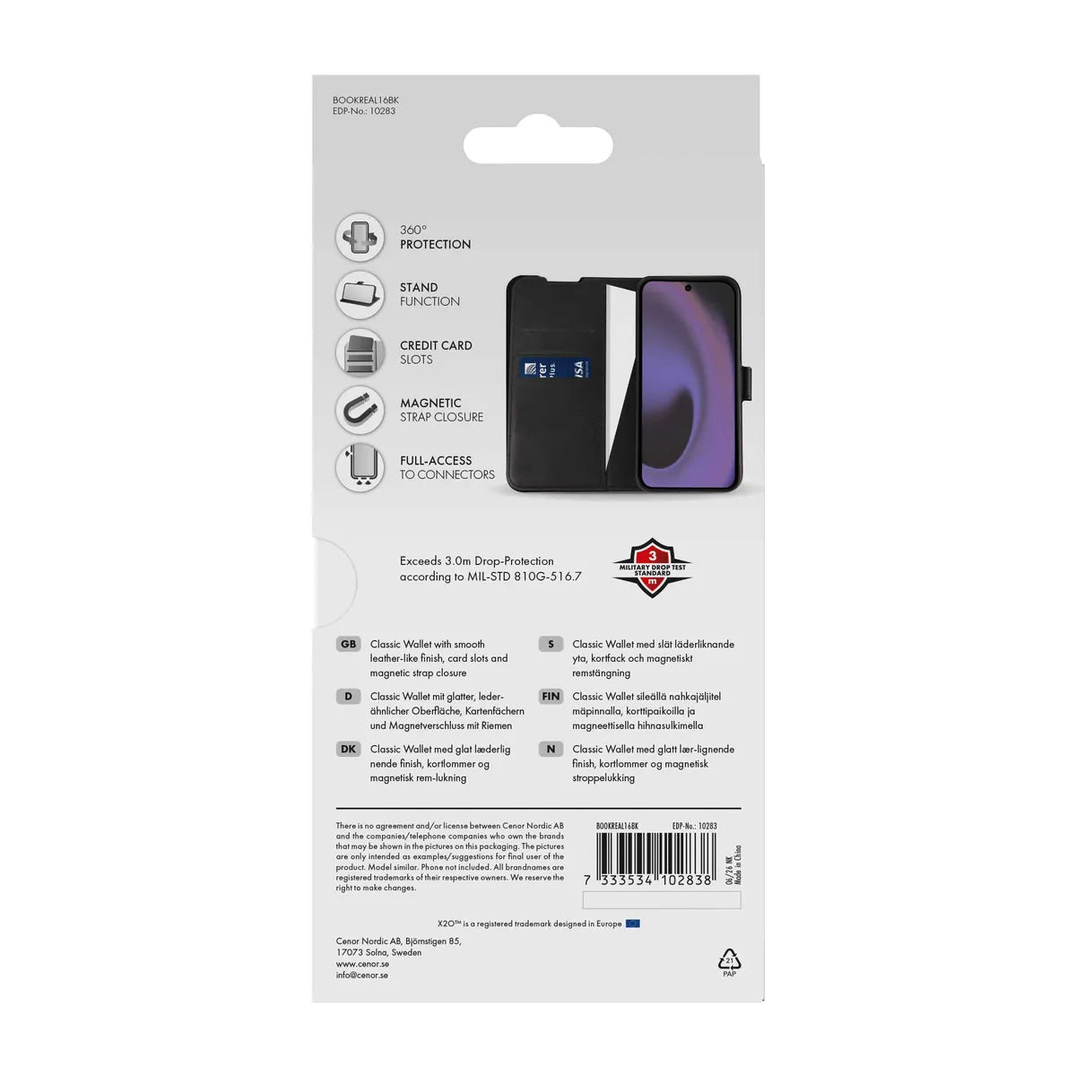 X2O Realme 16 Etui Classic Wallet Sort