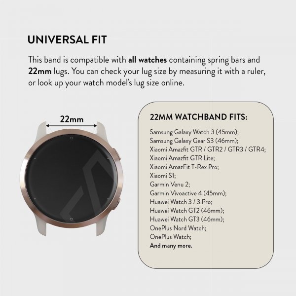 Burga Samsung Galaxy Watch 22mm Rem Metal Mesh Rosaguld