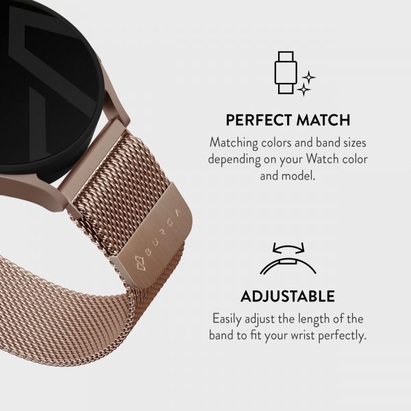 Burga Samsung Galaxy Watch 20mm Rem Metal Mesh Rosaguld