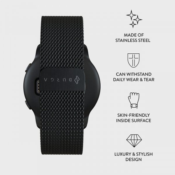 Burga Samsung Galaxy Watch 22mm Rem Metal Mesh Sort