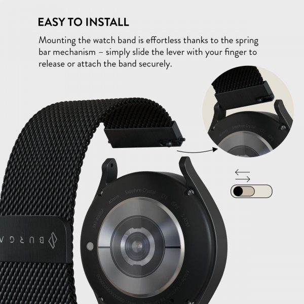 Burga Samsung Galaxy Watch 20mm Rem Metal Mesh Sort