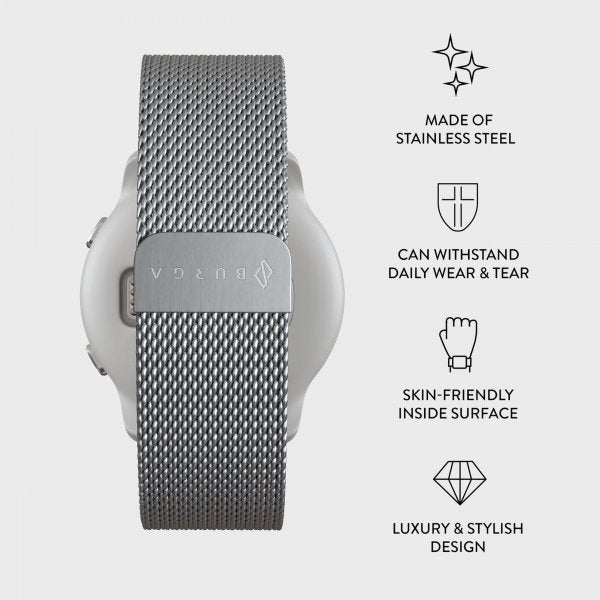 Burga Samsung Galaxy Watch 20mm Rem Metal Mesh Sølv