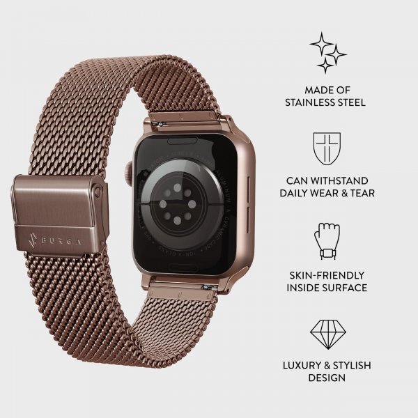 Burga Apple Watch 38/40/41/42mm Rem Mesh Elegance Rosegold