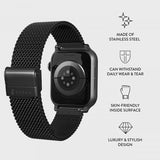 Burga Apple Watch 44/45/46mm/Ultra 49mm Armbånd Mesh Elegance Sort